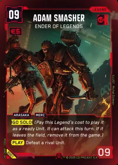 Adam Smasher - Ender of Legends Welcome to Night City - Beta Cyberpunk TCG card