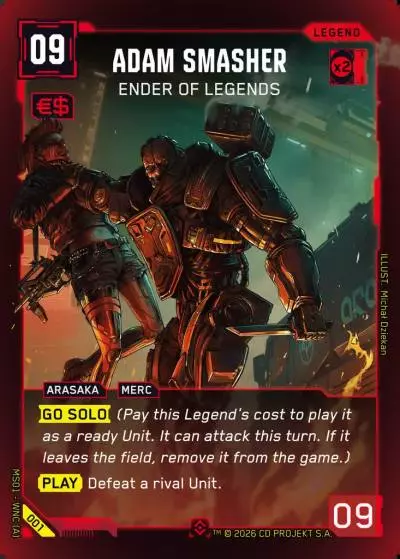 Adam Smasher - Ender of Legends Welcome to Night City - Retail Cyberpunk TCG card