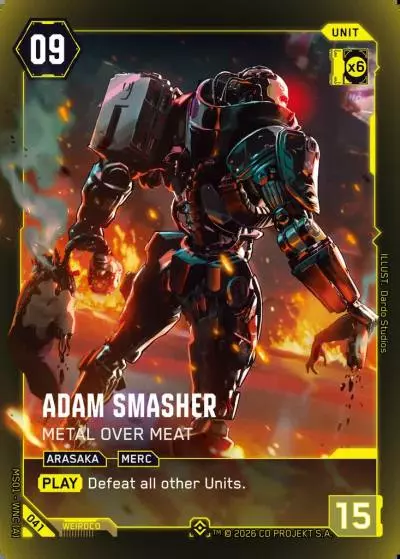 Adam Smasher - Metal Over Meat Welcome to Night City - Retail Cyberpunk TCG card