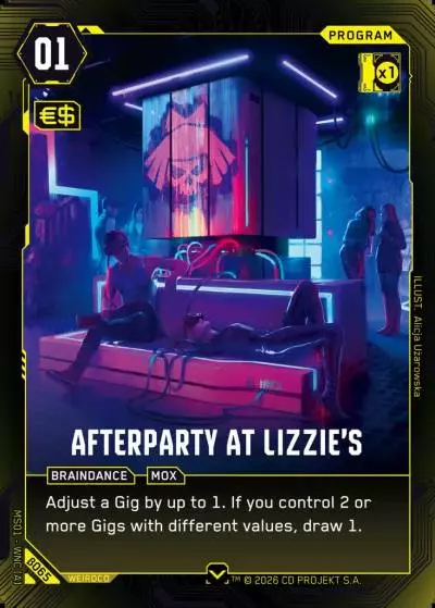Afterparty at Lizzie's Welcome to Night City - Beta Cyberpunk TCG card