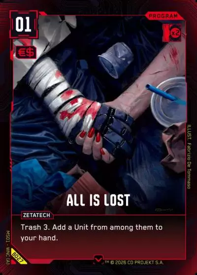 All is Lost Welcome to Night City - Beta Cyberpunk TCG card