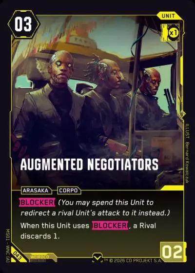 Augmented Negotiators Welcome to Night City - Retail Cyberpunk TCG card