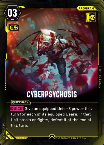 Cyberpsychosis Welcome to Night City - Beta Cyberpunk TCG card
