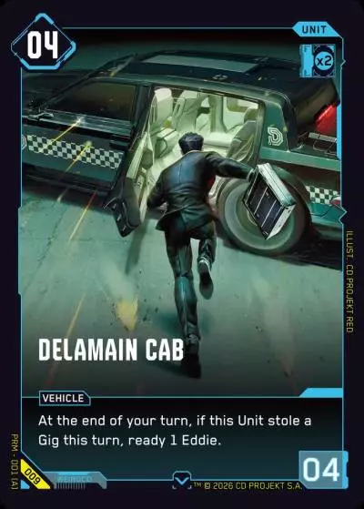 Delamain Cab Merc Demo Deck Cyberpunk TCG card