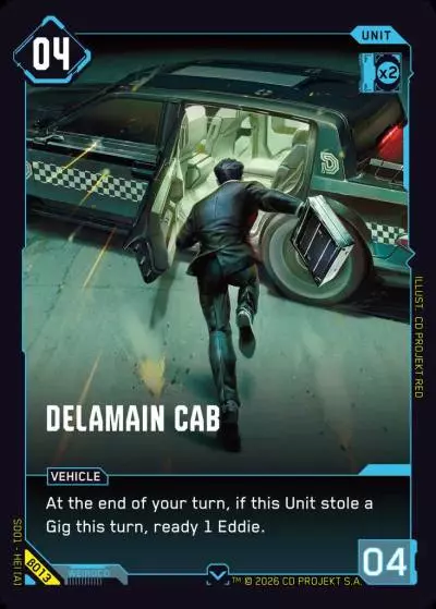 Delamain Cab The Heist - Beta Starter Deck Cyberpunk TCG card