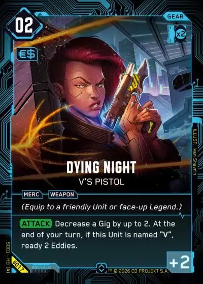 Dying Night - V's Pistol The Heist - Beta Starter Deck Cyberpunk TCG card
