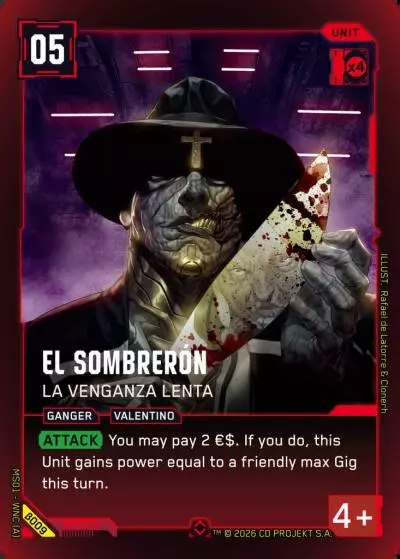 El Sombrerón - La Venganza Lenta Welcome to Night City - Beta Cyberpunk TCG card
