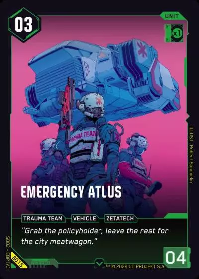 Emergency Atlus Embracing Power - Beta Starter Deck Cyberpunk TCG card