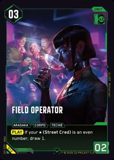 Field Operator Arasaka Demo Deck Cyberpunk TCG card