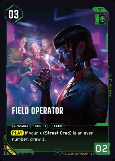 Field Operator Welcome to Night City - Beta Cyberpunk TCG card