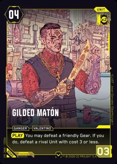 Gilded Matón Welcome to Night City - Beta Cyberpunk TCG card