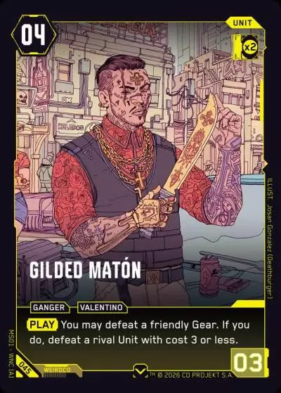 Gilded Matón Welcome to Night City - Retail Cyberpunk TCG card