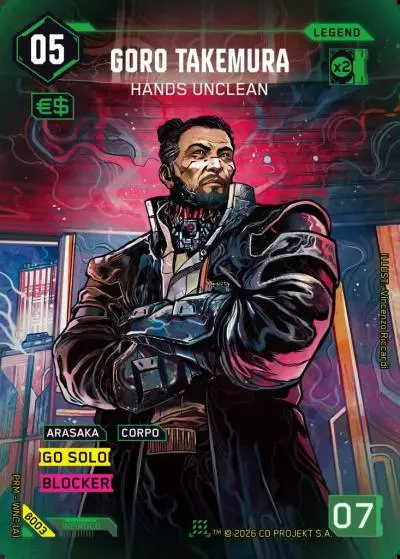 Goro Takemura - Hands Unclean Box Toppers - Beta Cyberpunk TCG card