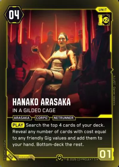Hanako Arasaka - In a Gilded Cage Welcome to Night City - Retail Cyberpunk TCG card