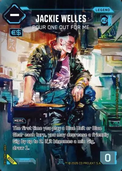 Jackie Welles - Pour One Out For Me Box Toppers - Beta Cyberpunk TCG card