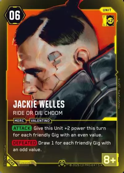 Jackie Welles - Ride or Die Choom Welcome to Night City - Beta Cyberpunk TCG card