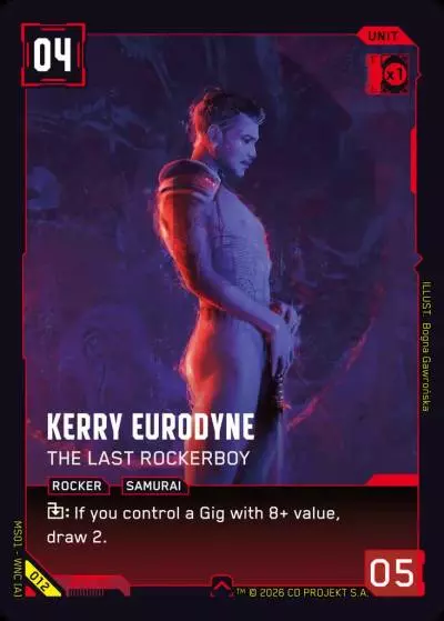 Kerry Eurodyne - The Last Rockerboy Welcome to Night City - Retail Cyberpunk TCG card