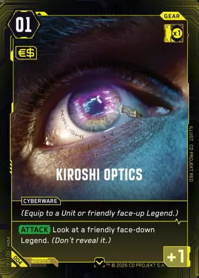 Kiroshi Optics Merc Demo Deck Cyberpunk TCG card