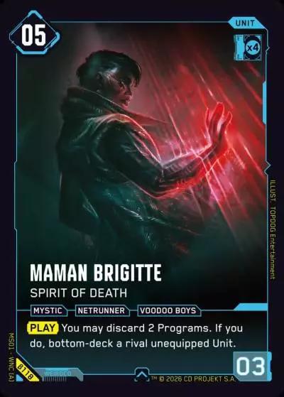 Maman Brigitte - Spirit of Death Welcome to Night City - Beta Cyberpunk TCG card