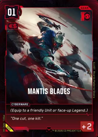 Mantis Blades Welcome to Night City - Retail Cyberpunk TCG card