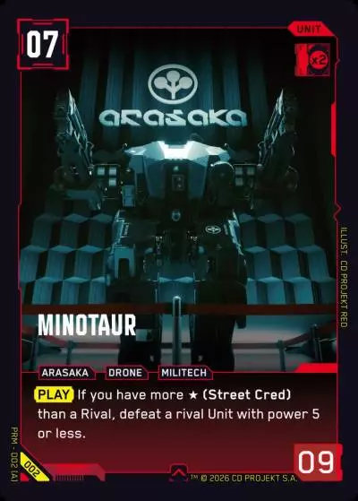 Minotaur Arasaka Demo Deck Cyberpunk TCG card