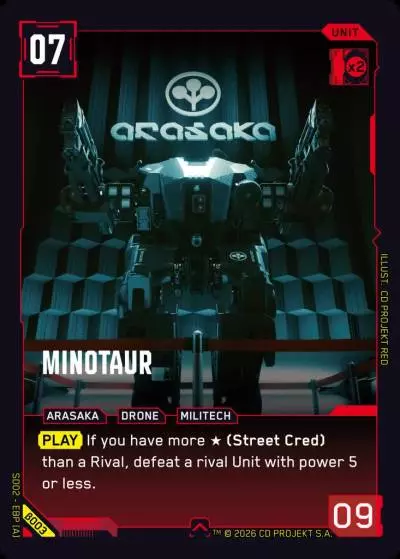 Minotaur Embracing Power - Beta Starter Deck Cyberpunk TCG card