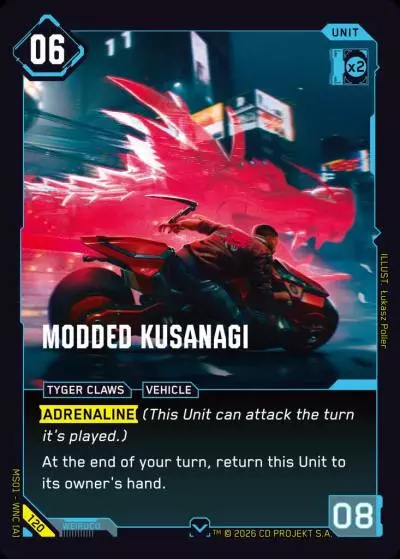 Modded Kusanagi Welcome to Night City - Retail Cyberpunk TCG card