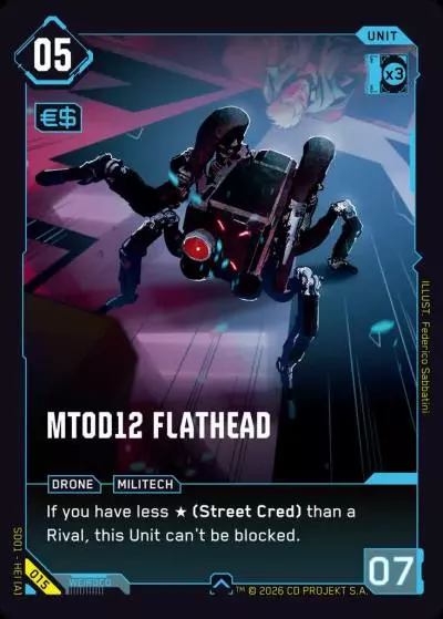 MT0D12 Flathead The Heist - Retail Starter Deck Cyberpunk TCG card