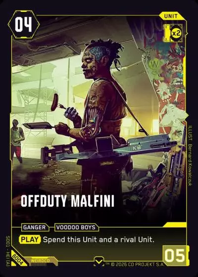 Offduty Malfini The Heist - Beta Starter Deck Cyberpunk TCG card