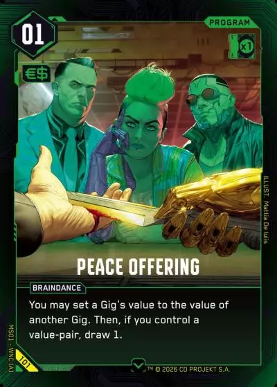 Peace Offering Welcome to Night City - Retail Cyberpunk TCG card