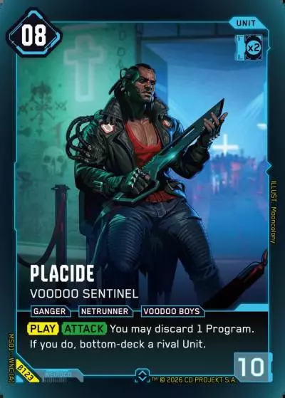Placide - Voodoo Sentinel Welcome to Night City - Beta Cyberpunk TCG card