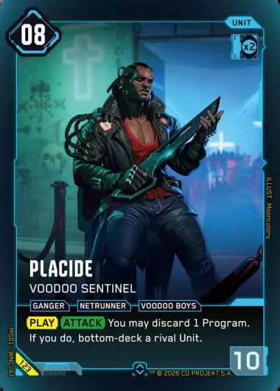 Placide - Voodoo Sentinel Welcome to Night City - Retail Cyberpunk TCG card