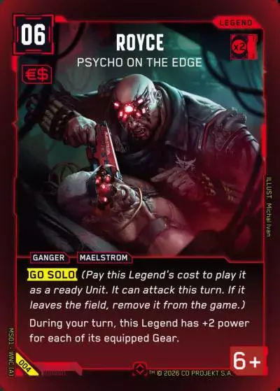 Royce - Psycho on the Edge Welcome to Night City - Retail Cyberpunk TCG card