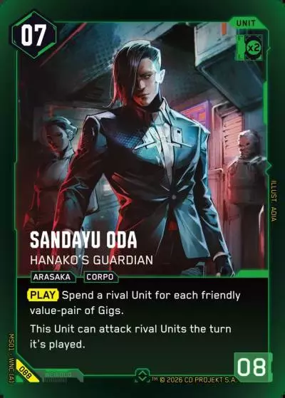 Sandayu Oda - Hanako's Guardian Welcome to Night City - Retail Cyberpunk TCG card
