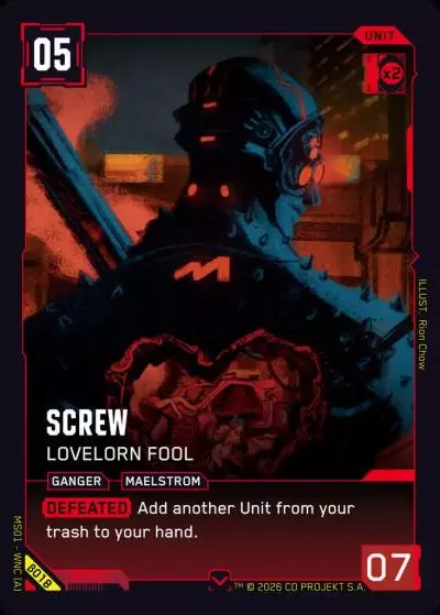 Screw - Lovelorn Fool Welcome to Night City - Beta Cyberpunk TCG card