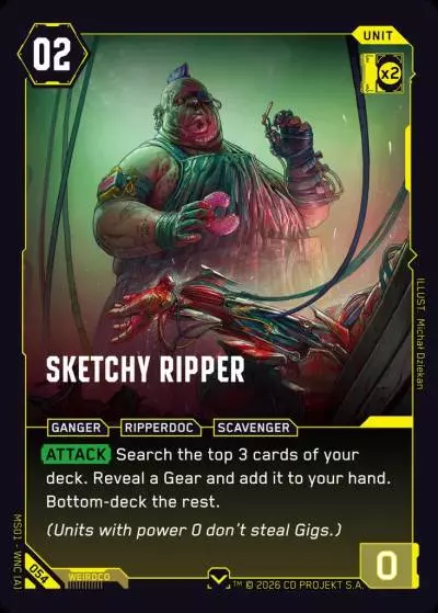 Sketchy Ripper Welcome to Night City - Retail Cyberpunk TCG card