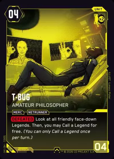 T-Bug - Amateur Philosopher The Heist - Retail Starter Deck Cyberpunk TCG card