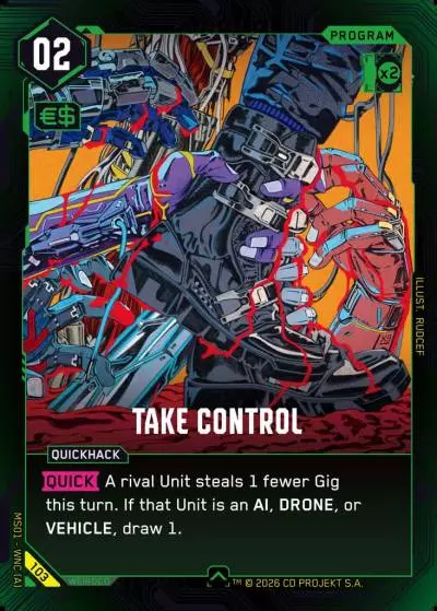 Take Control Welcome to Night City - Retail Cyberpunk TCG card