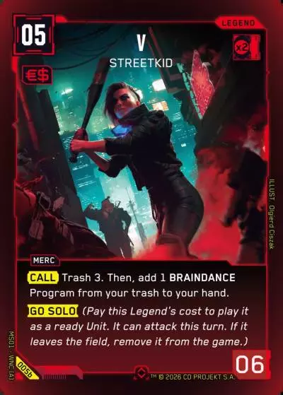 V - StreetKid Welcome to Night City - Retail Cyberpunk TCG card