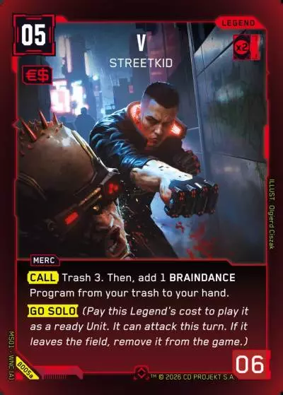 V - StreetKid Welcome to Night City - Beta Cyberpunk TCG card