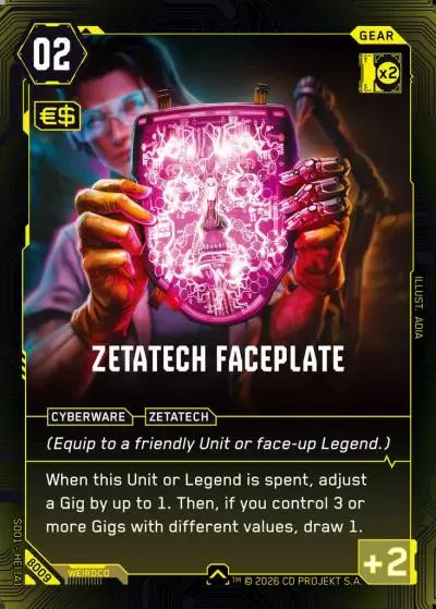 Zetatech Faceplate The Heist - Beta Starter Deck Cyberpunk TCG card