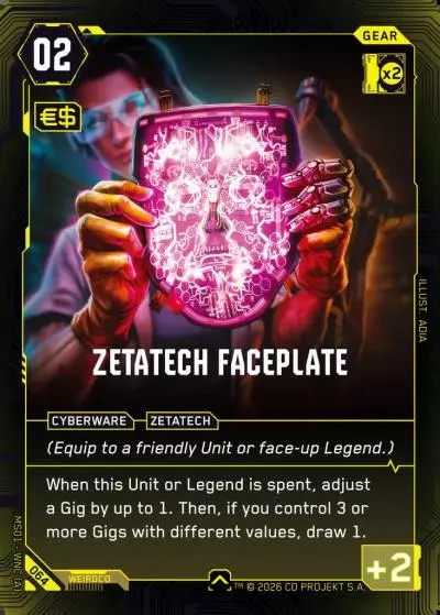 Zetatech Faceplate Welcome to Night City - Retail Cyberpunk TCG card